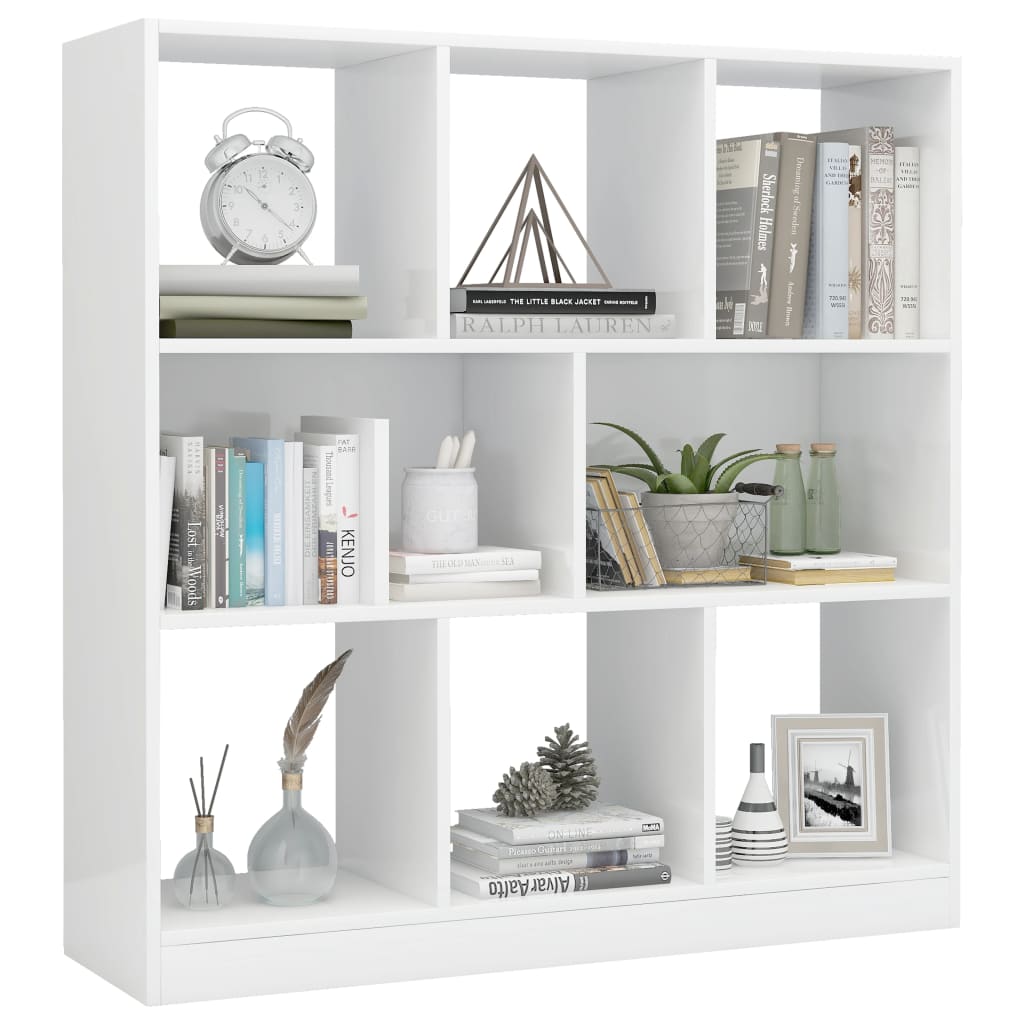 

vidaXL Boekenkast 97,5x29,5x100 cm spaanplaat hoogglans wit