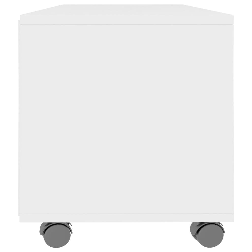 Fehér forgácslap TV-szekrény görgőkkel 90 x 35 x 35 cm 
