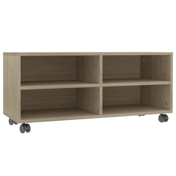 vidaXL ratastel telerialus, Sonoma tamm 90 x 35 x 35 cm tehispuit