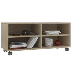 TV stolek s kolečky dub sonoma 90 x 35 x 35 cm kompozitní dřevo - obrázek 3