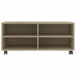 TV stolek s kolečky dub sonoma 90 x 35 x 35 cm kompozitní dřevo - obrázek 4