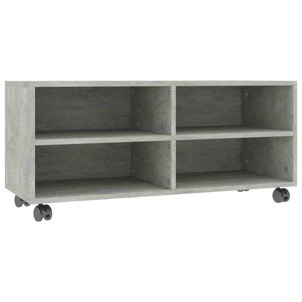 

vidaXL TV Cabinet with Castors Concrete Gray 35.4"x13.8"x13.8" Engineered Wood