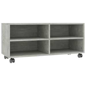 TV stolek s kolečky betonově šedý 90x35x35 cm kompozitní dřevo - obrázek 2