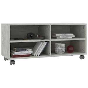 TV stolek s kolečky betonově šedý 90x35x35 cm kompozitní dřevo - obrázek 3