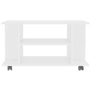 TV stolek s kolečky bílý 80 x 40 x 45 cm kompozitní dřevo - obrázek 4