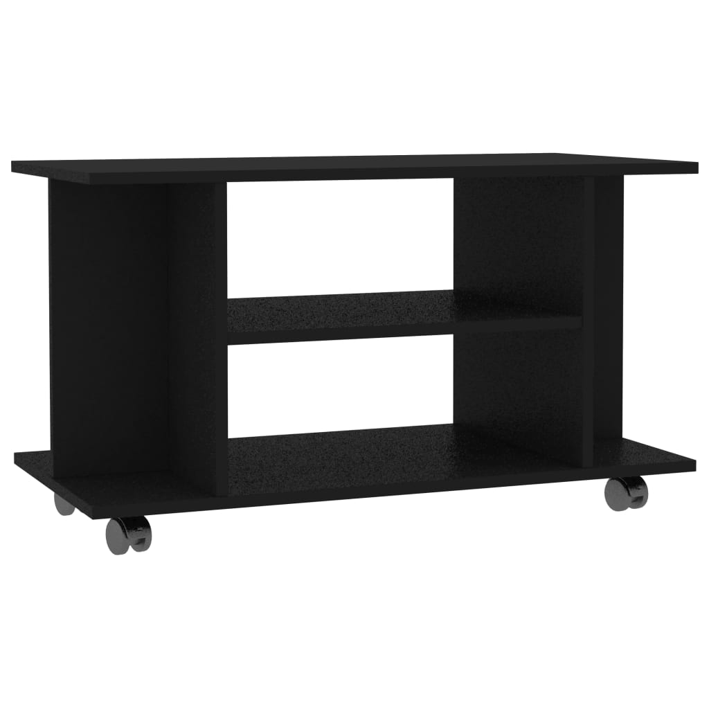 

vidaXL TV Cabinet with Castors Black 31.5"x15.7"x15.7" Chipboard
