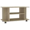 vidaXL ratastega telerikapp, Sonoma tamm 80 x 40 x 45 cm tehispuit