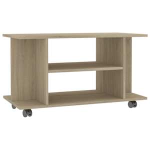 TV stolek s kolečky dub sonoma 80 x 40 x 45 cm kompozitní dřevo - obrázek 2