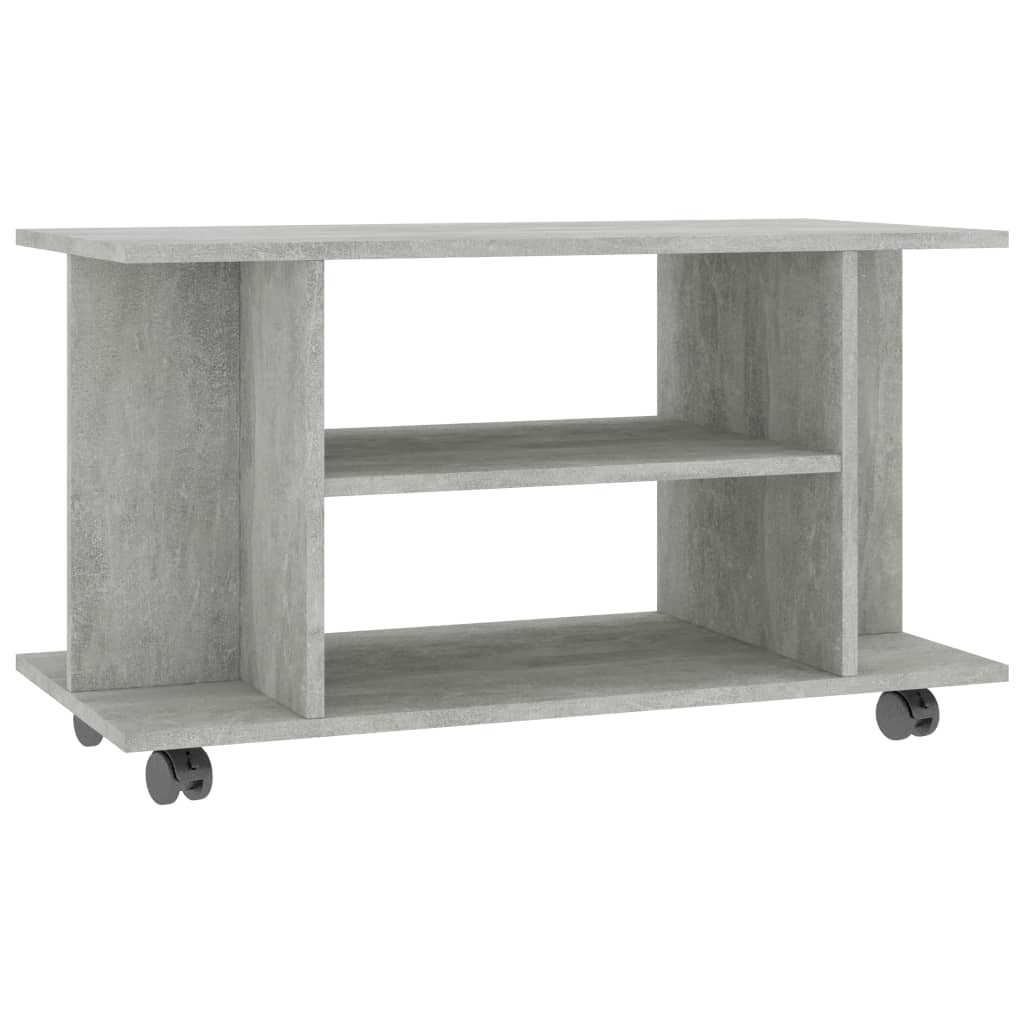 

vidaXL TV Cabinet with Castors Concrete Gray 31.5"x15.7"x15.7" Engineered Wood