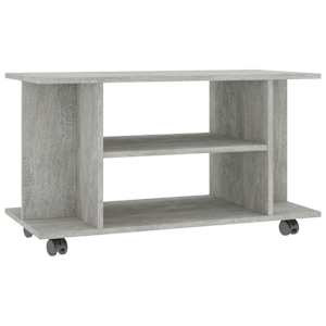 TV stolek s kolečky betonově šedý 80x40x45 cm kompozitní dřevo - obrázek 2