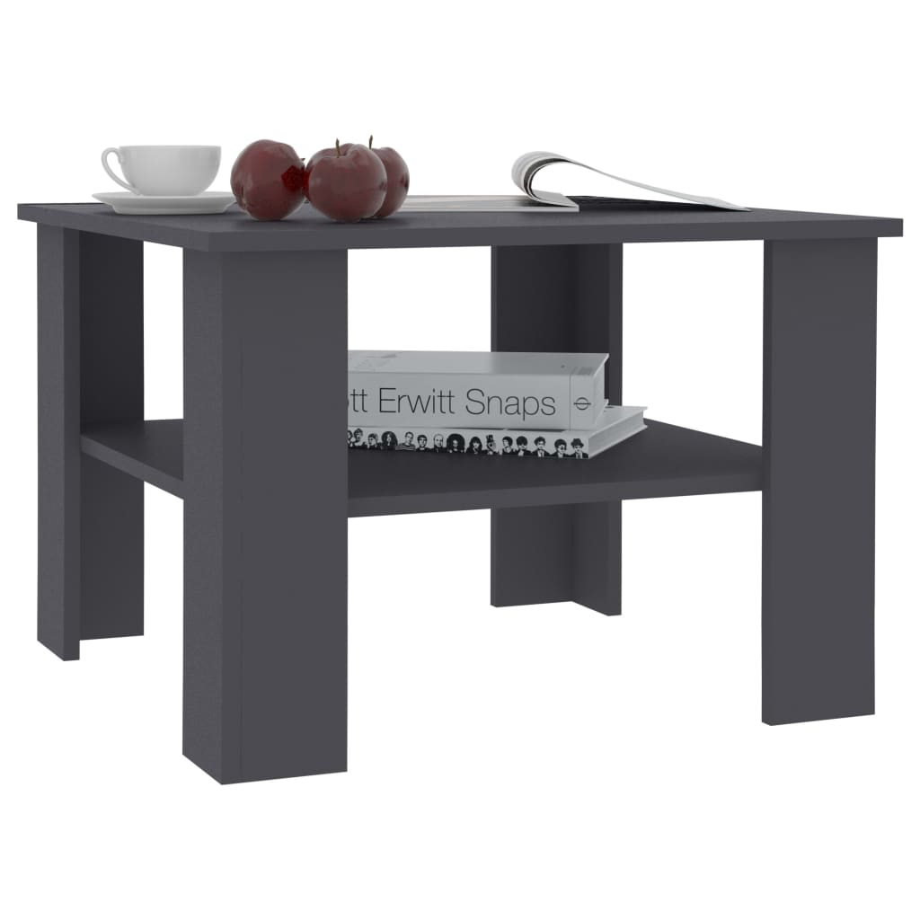 vidaXL Table basse Gris 60 x 60 x 42 cm Aggloméré