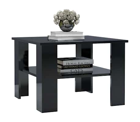vidaXL Coffee Table High Gloss Black 60x60x42 cm Engineered Wood