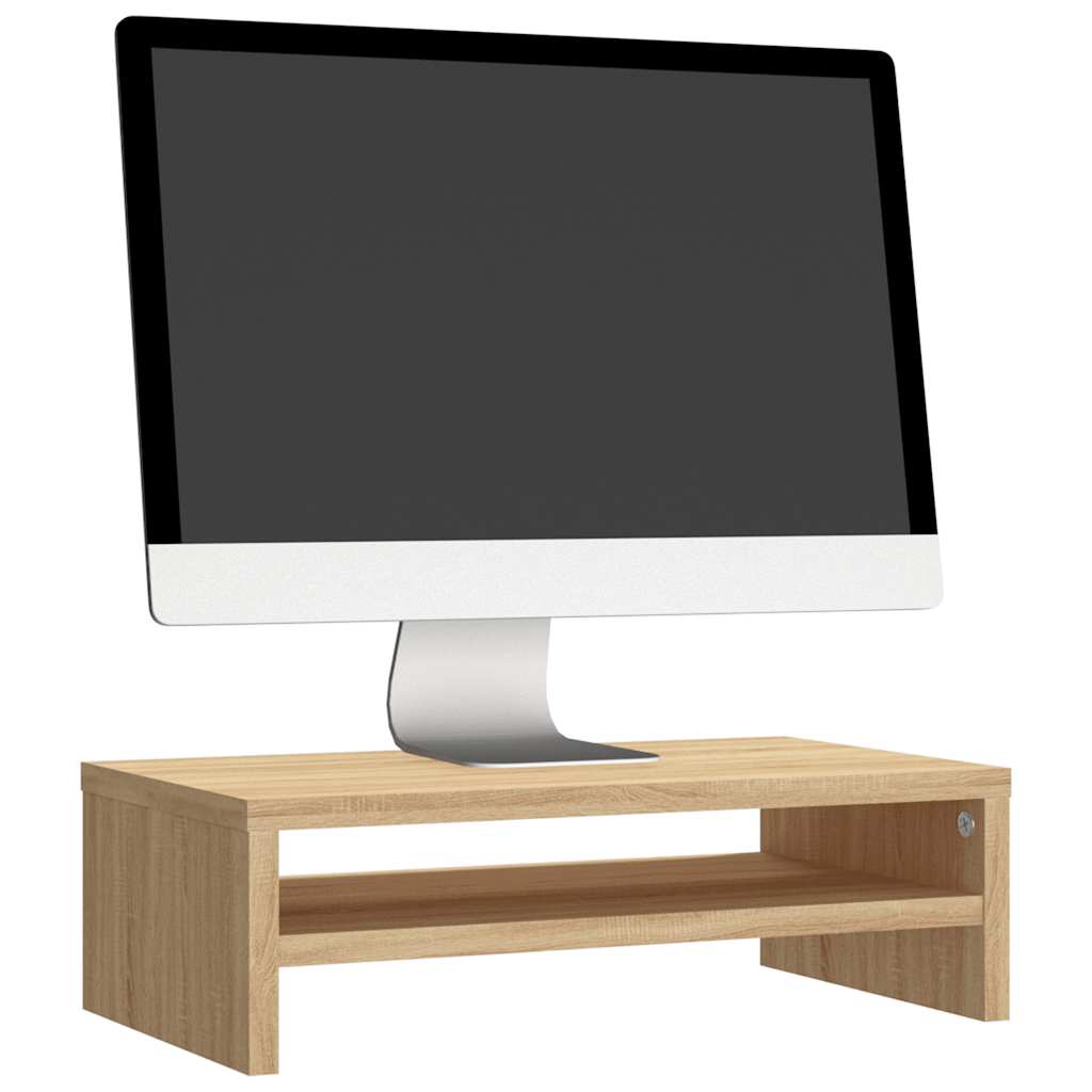 vidaXL Monitorstandaard 42x24x13 cm bewerkt hout sonoma eikenkleurig afbeelding