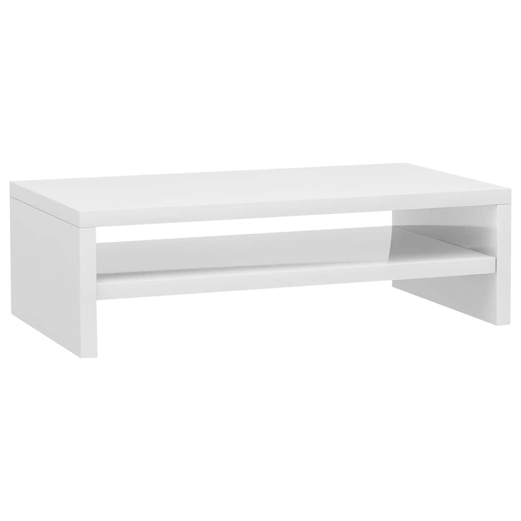 vidaXL Stojan na monitor bílý vysoký lesk 42x24x13 cm kompozitní dřevo