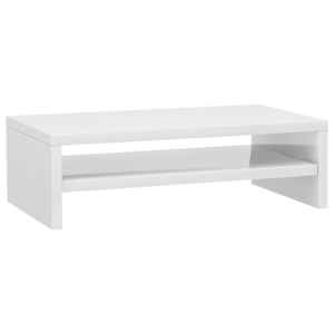 Stojan na monitor bílý vysoký lesk 42x24x13 cm kompozitní dřevo - obrázek 2