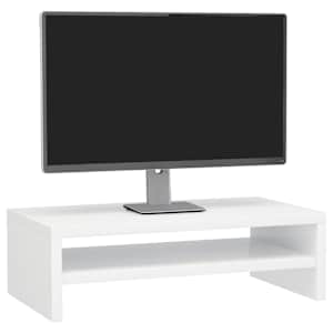 Stojan na monitor bílý vysoký lesk 42x24x13 cm kompozitní dřevo - obrázek 3