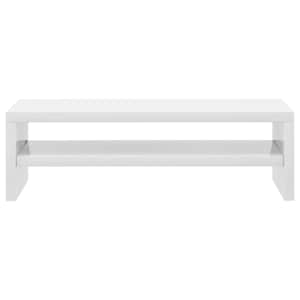 Stojan na monitor bílý vysoký lesk 42x24x13 cm kompozitní dřevo - obrázek 4