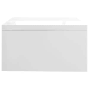 Stojan na monitor bílý vysoký lesk 42x24x13 cm kompozitní dřevo - obrázek 5