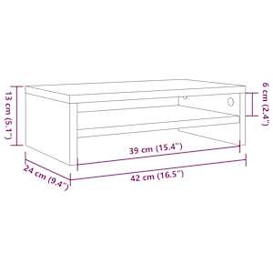 Stojan na monitor bílý vysoký lesk 42x24x13 cm kompozitní dřevo - obrázek 6