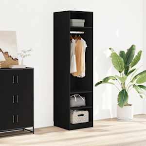 Garderobna omara črna 50x50x200 cm iverna plošča