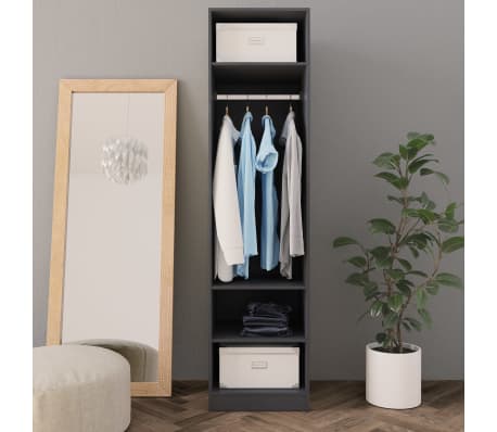 vidaXL Wardrobe Grey 50x50x200 cm Engineered Wood