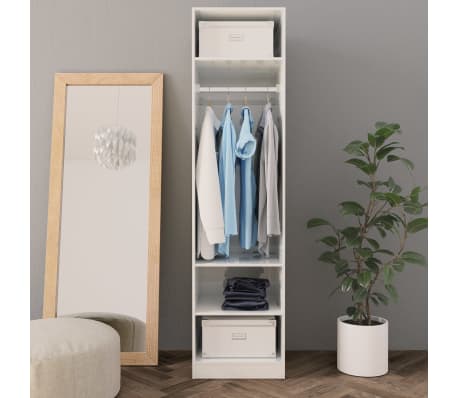 800240 vidaXL Wardrobe High Gloss White 50x50x200 cm Chipboard