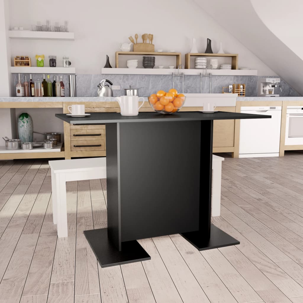 vidaXL Esstisch Schwarz 110x60x75 cm Holzwerkstoff