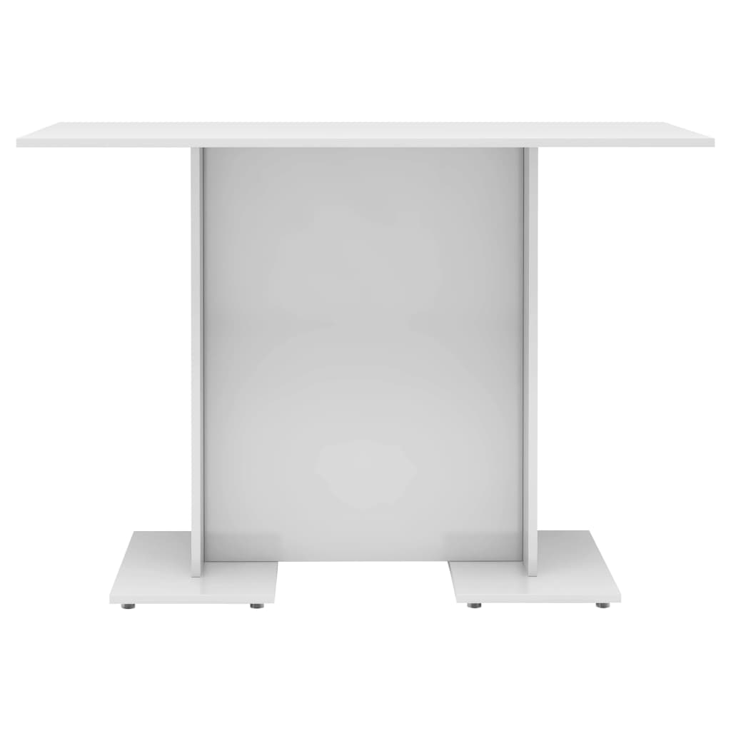 vidaXL Jedálenský stôl, lesklý biely 110x60x75 cm, kompozitné drevo