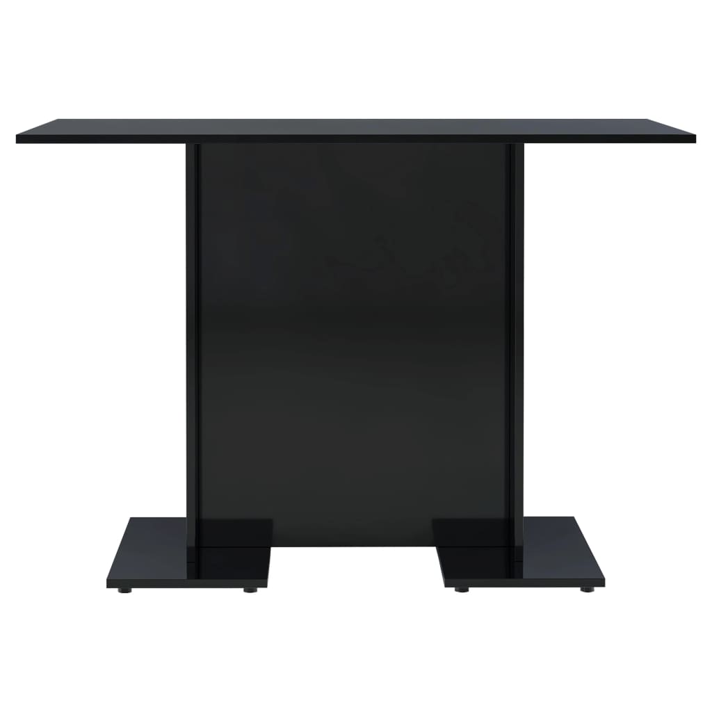vidaXL magasfényű fekete forgácslap étkezőasztal 110 x 60 x 75 cm