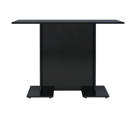 vidaXL Dining Table High Gloss Black 43.3"x23.6"x29.5" Engineered Wood