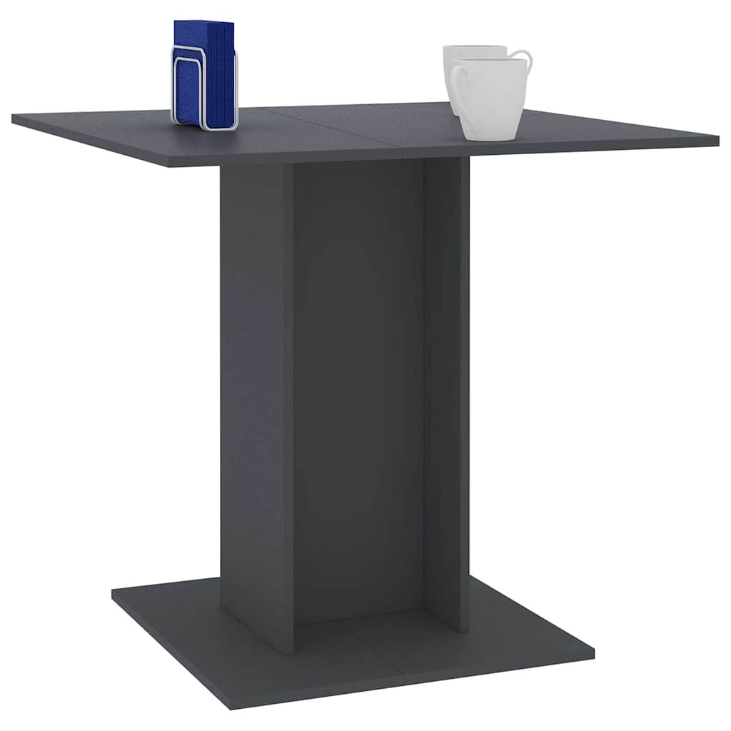 

vidaXL Eettafel 80x80x75 cm spaanplaat grijs