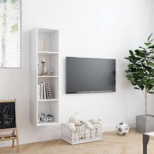 Knihovna / TV skříňka bílá 143 x 30 x 36 cm - obrázek 3