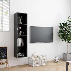 vidaXL Βιβλιοθήκη/Έπιπλο Τηλεόρασης Γκρι 143 x 30 x 36 εκ.