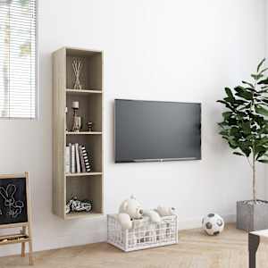 Knihovna/TV skříňka dub sonoma 143x30x36 cm - obrázek 3