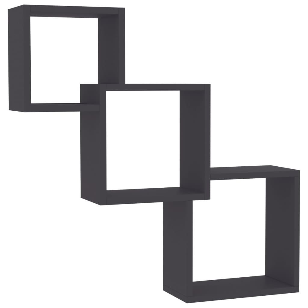 

vidaXL Cube Wall Shelves Gray 33.3"x5.9"x10.6" Engineered Wood