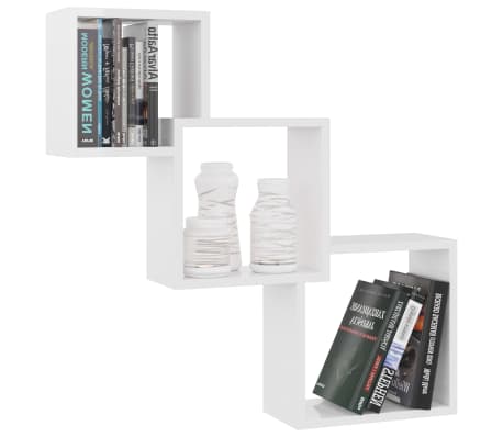 vidaXL Sien. lentyn., balt. sp., 68x15x68cm, MDP, kubo form., blizg.