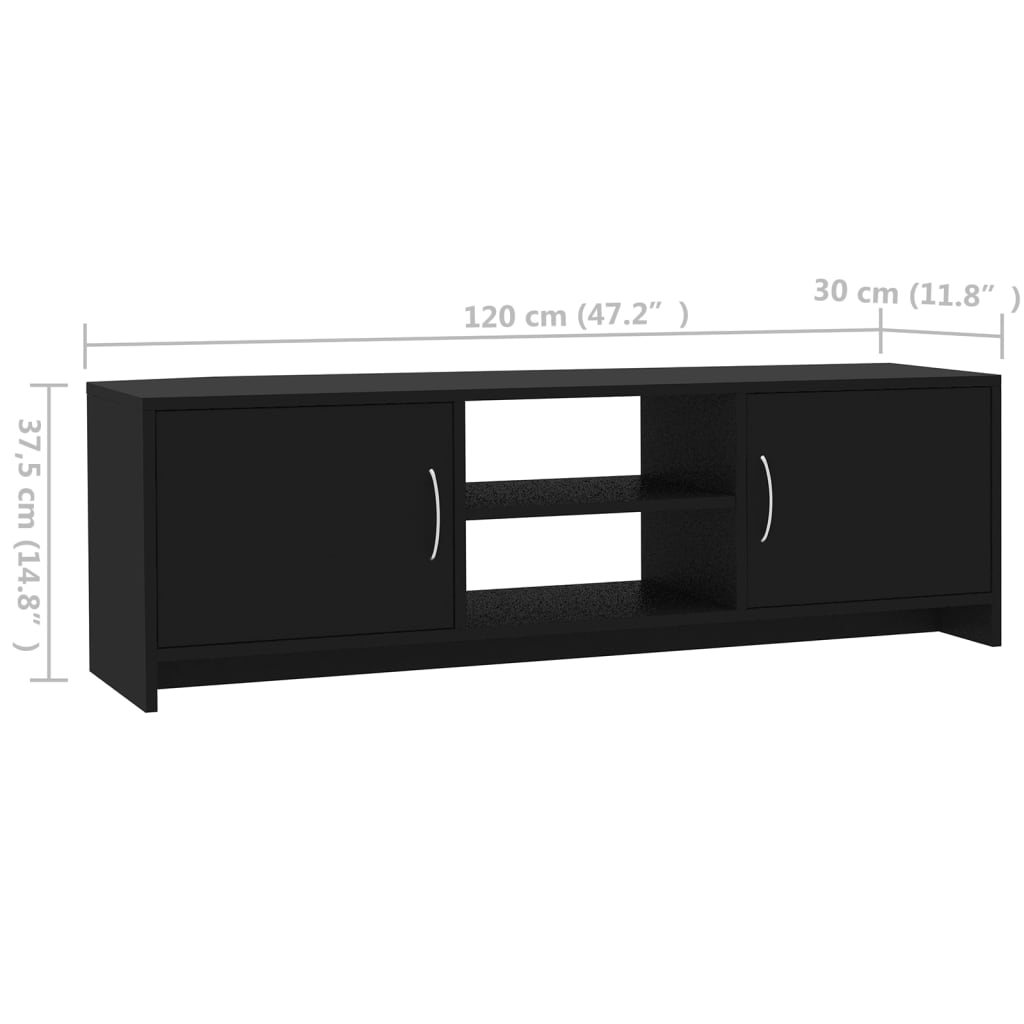 Meuble TV Noir 120 x 30 x 37,5 cm Aggloméré | meublestv.fr 10