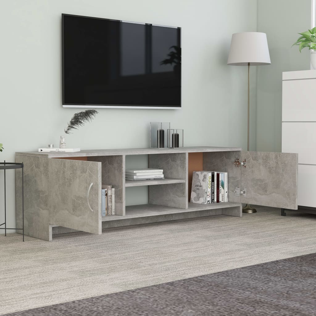 vidaXL TV Cabinet Concrete Grey 120x30x37.5 cm Engineered Wood