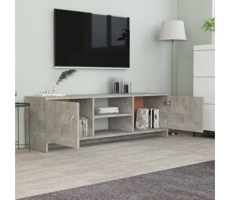 vidaXL TV Cabinet Concrete Grey 120x30x37.5 cm Engineered Wood