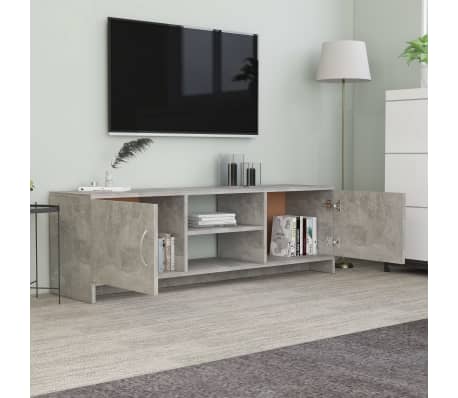 vidaXL TV Stand Concrete Gray 47.2"x11.8"x14.8" Engineered Wood