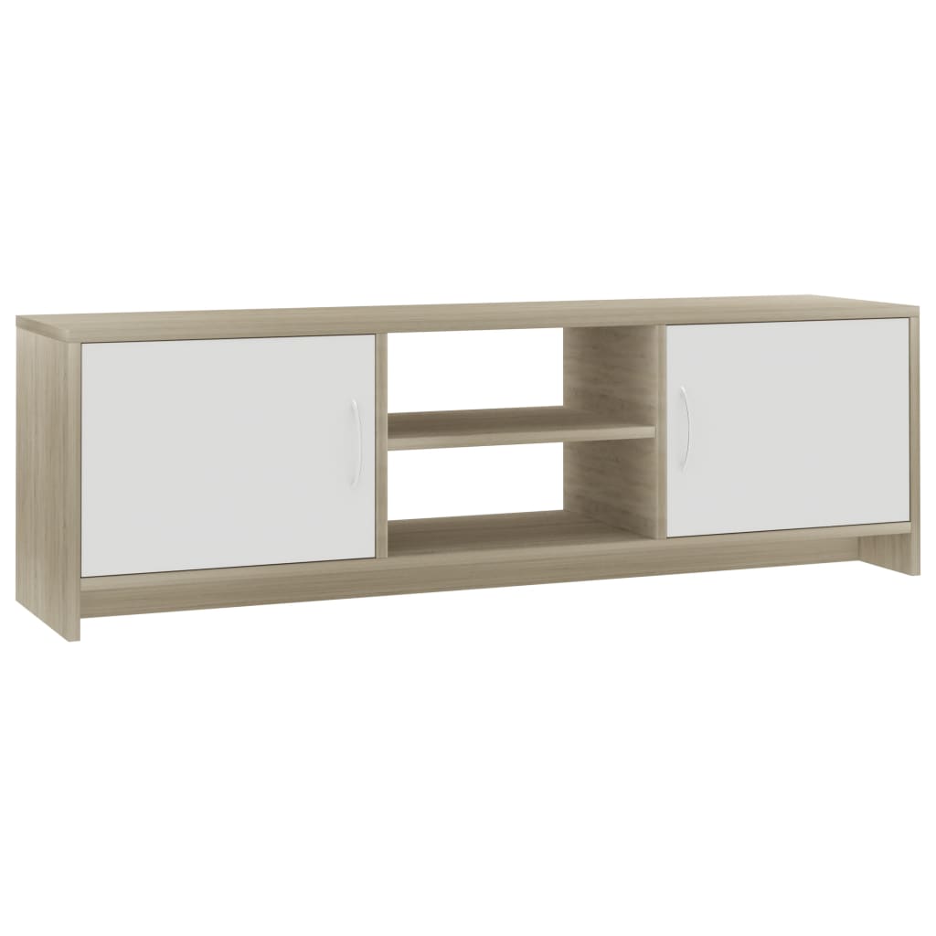 

vidaXL TV Cabinet White and Sonoma Oak 47.2"x11.8"x14.8" Engineered Wood