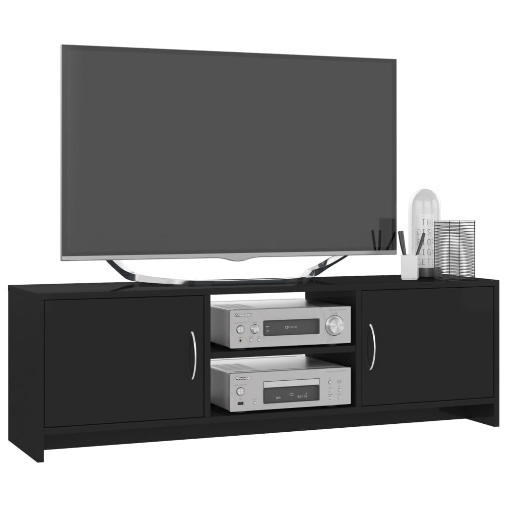 Meuble TV Noir brillant 120 x 30 x 37,5 cm Aggloméré | meublestv.fr 7