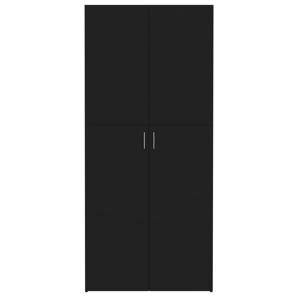 Fekete szerelt fa cipőszekrény 80 x 35,5 x 180 cm 