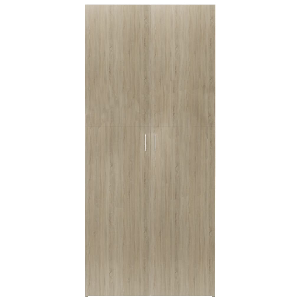 sonoma-tölgy színű szerelt fa cipőszekrény 80 x 35,5 x 180 cm