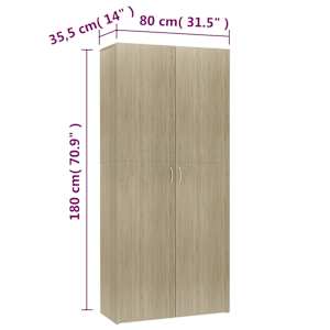 Botník dub sonoma 80 x 35,5 x 180 cm kompozitní dřevo - obrázek 8