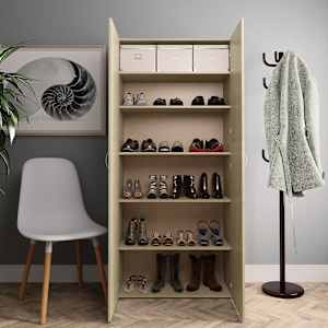 vidaXL Spintelė batams, ąžuolo, 80x35,5x180cm, apdirbta mediena