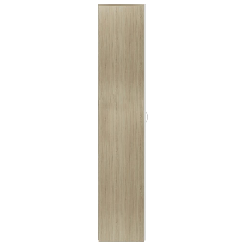 Fehér és sonoma-tölgy szerelt fa cipőszekrény 80x35,5x180 cm 