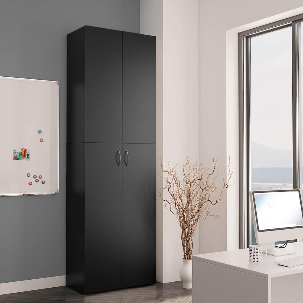

vidaXL Kantoorkast 60x32x190 cm spaanplaat zwart