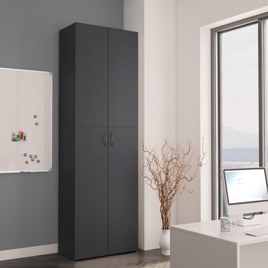 vidaXL Office Cabinet Grey 60x32x190 cm Engineered Wood