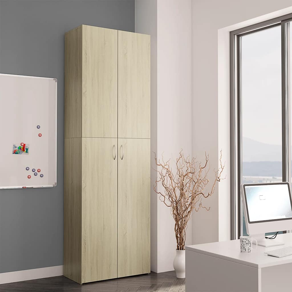 vidaXL Kantoorkast 60x32x190 cm bewerkt hout sonoma eikenkleurig afbeelding